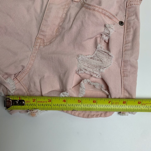 Aeropostale Women Shorts Size 0 Pink Distressed High Waisted Shorty - Picture 8 of 9
